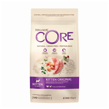 WellnessCORE Kitten Original, karma sucha, dla kociąt, indyk i kurczak, 1,75 kg