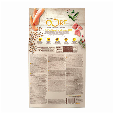 WellnessCORE Sterilised Original, karma sucha, dla kotów dorosłych po sterylizacji, kurczak i indyk, 4 kg